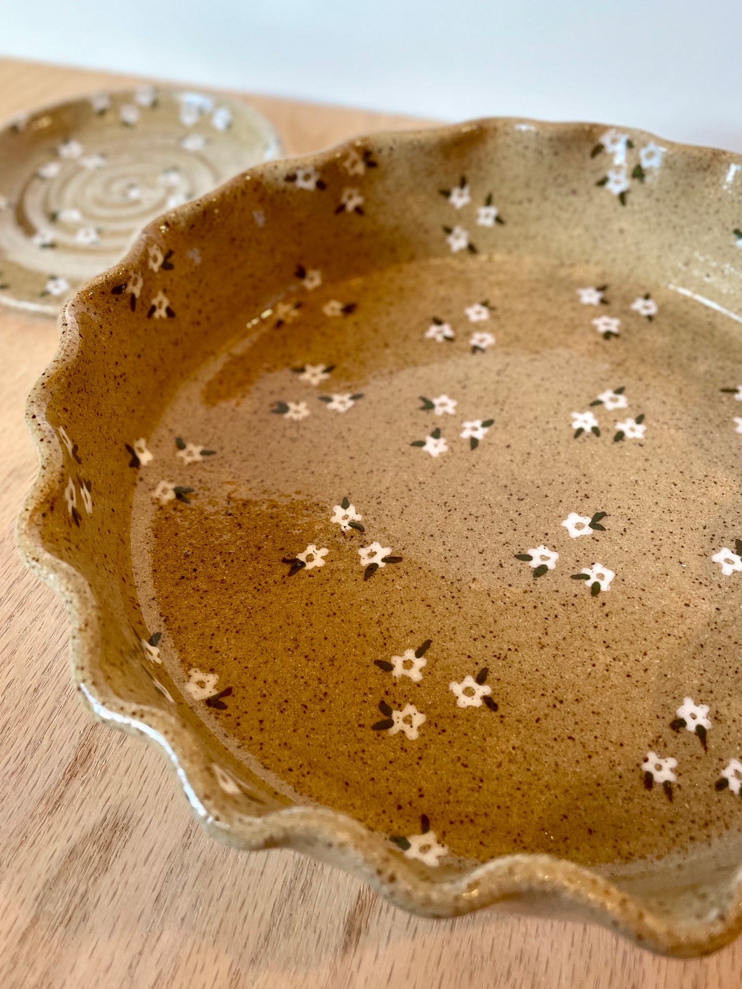 White blossom Pie Plate *PRE-ORDER*