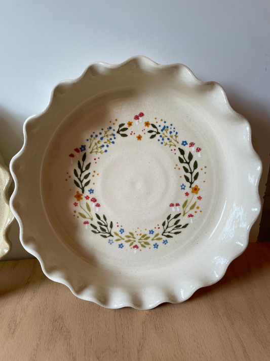 White Fairy Ring Pie Plate *PRE-ORDER*